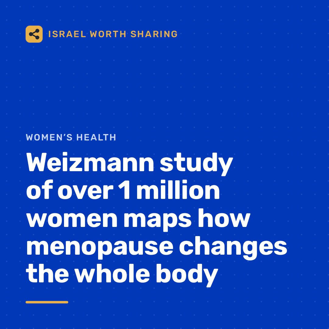 Weizmann study of over 1 million women maps how menopause changes the whole body